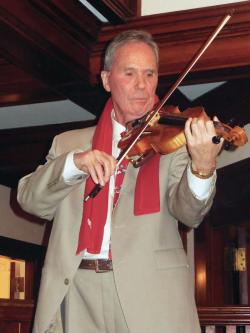 Seamus Connolly played “one last tune” during his retirement party last month. Sean Smith photo